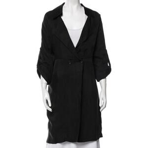 7115 BY SZEKI SIGNATURE TRENCH Cupro DUSTER  Black Women’s XS Lightweight